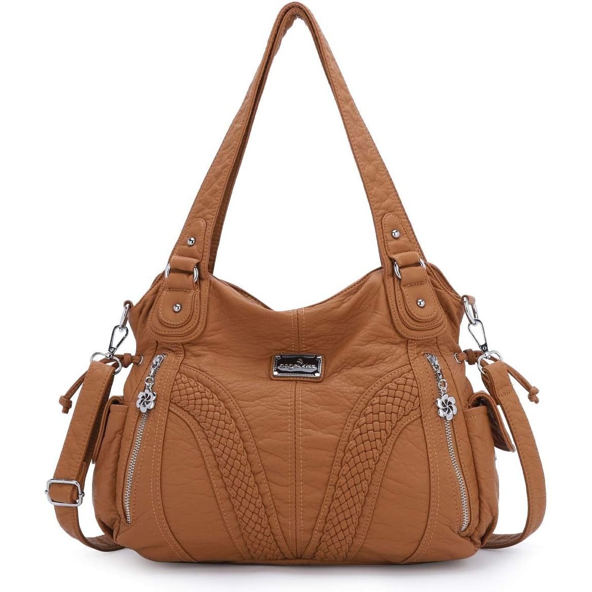Purses and Handbags Women Fashion Tote Bag Shoulder Bags Top Handle Satchel Purses Washed Synthetic Leather Handbag