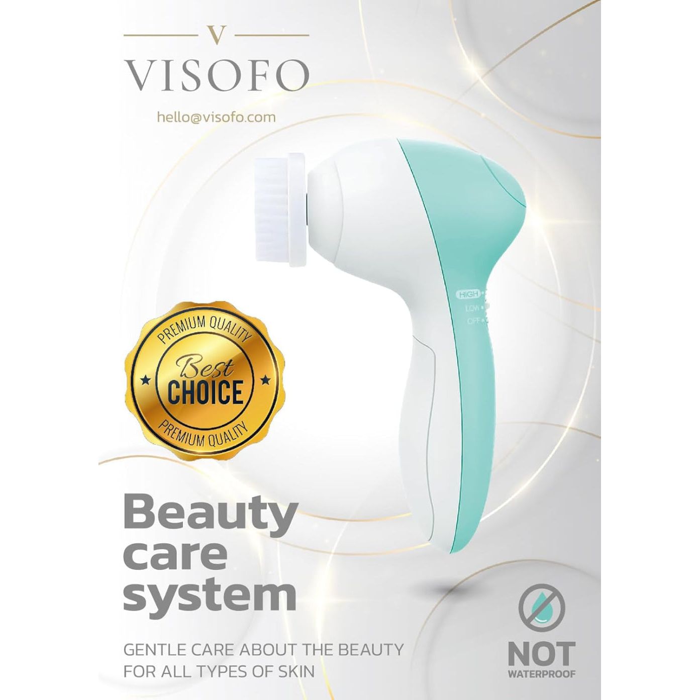 Face Scrubber | Facial Cleansing Brush Exfoliator Skin Care Products Beauty Products Powered Electric Wash Exfoliating Spin Cleanser Cleaning Scrub Including 7 Heads (Opal)