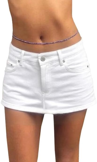 Skirts for Women Summer Vacation Mid/Low Rised Sexy Mini Dress 2025 Trendy Y2K Clothes Denim Skirt
