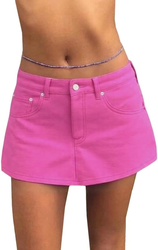 Skirts for Women Summer Vacation Mid/Low Rised Sexy Mini Dress 2025 Trendy Y2K Clothes Denim Skirt