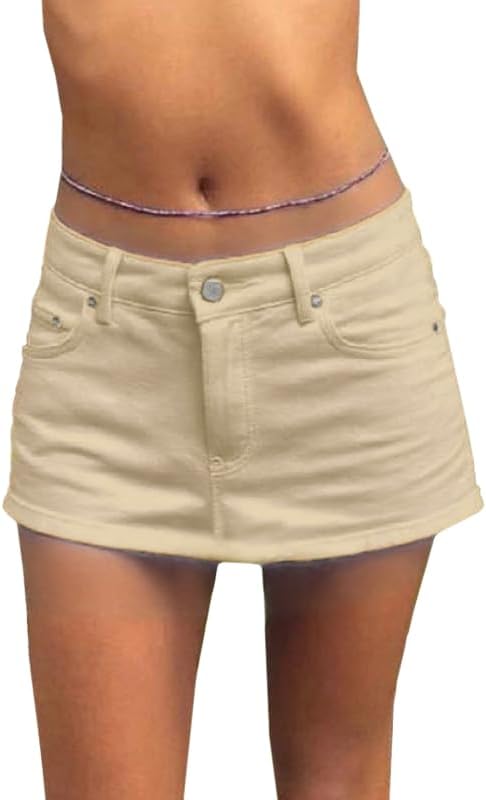 Skirts for Women Summer Vacation Mid/Low Rised Sexy Mini Dress 2025 Trendy Y2K Clothes Denim Skirt