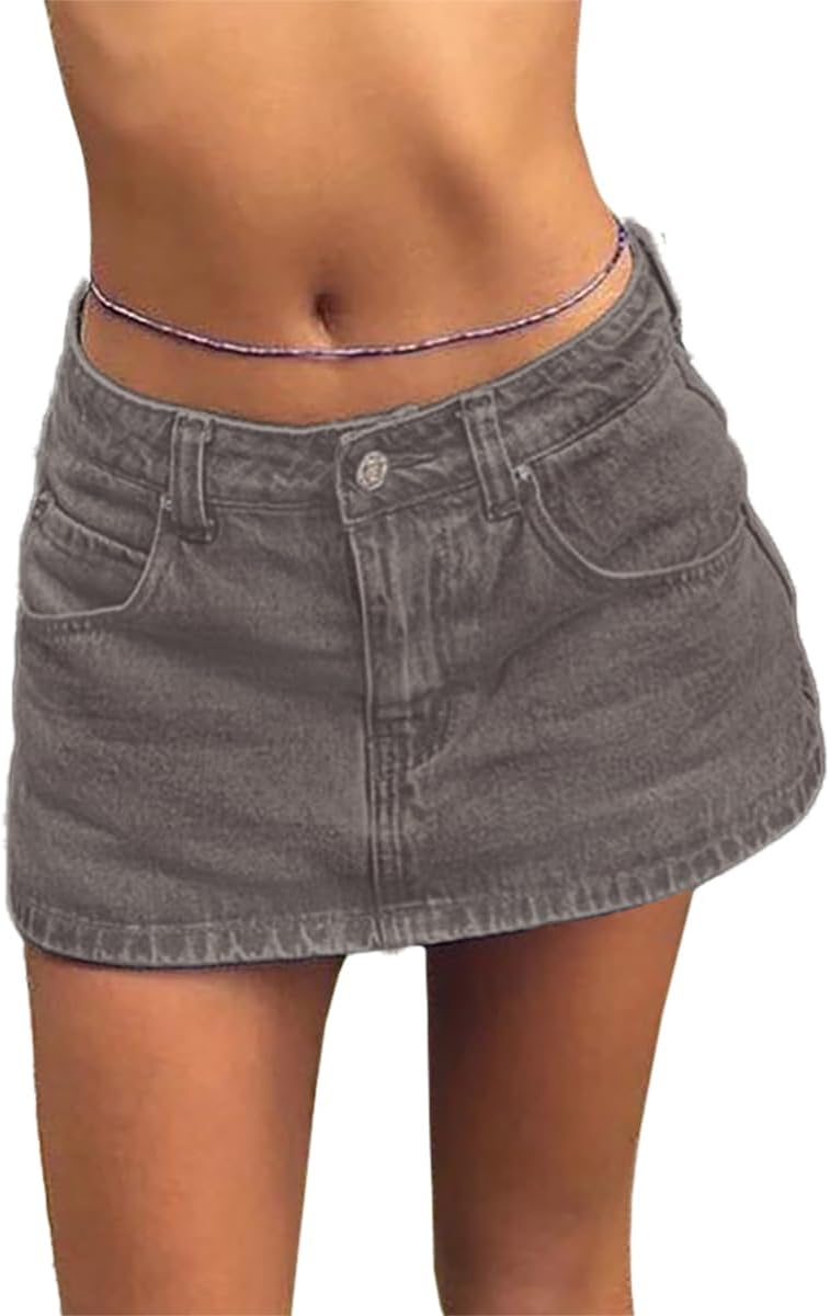 Skirts for Women Summer Vacation Mid/Low Rised Sexy Mini Dress 2025 Trendy Y2K Clothes Denim Skirt