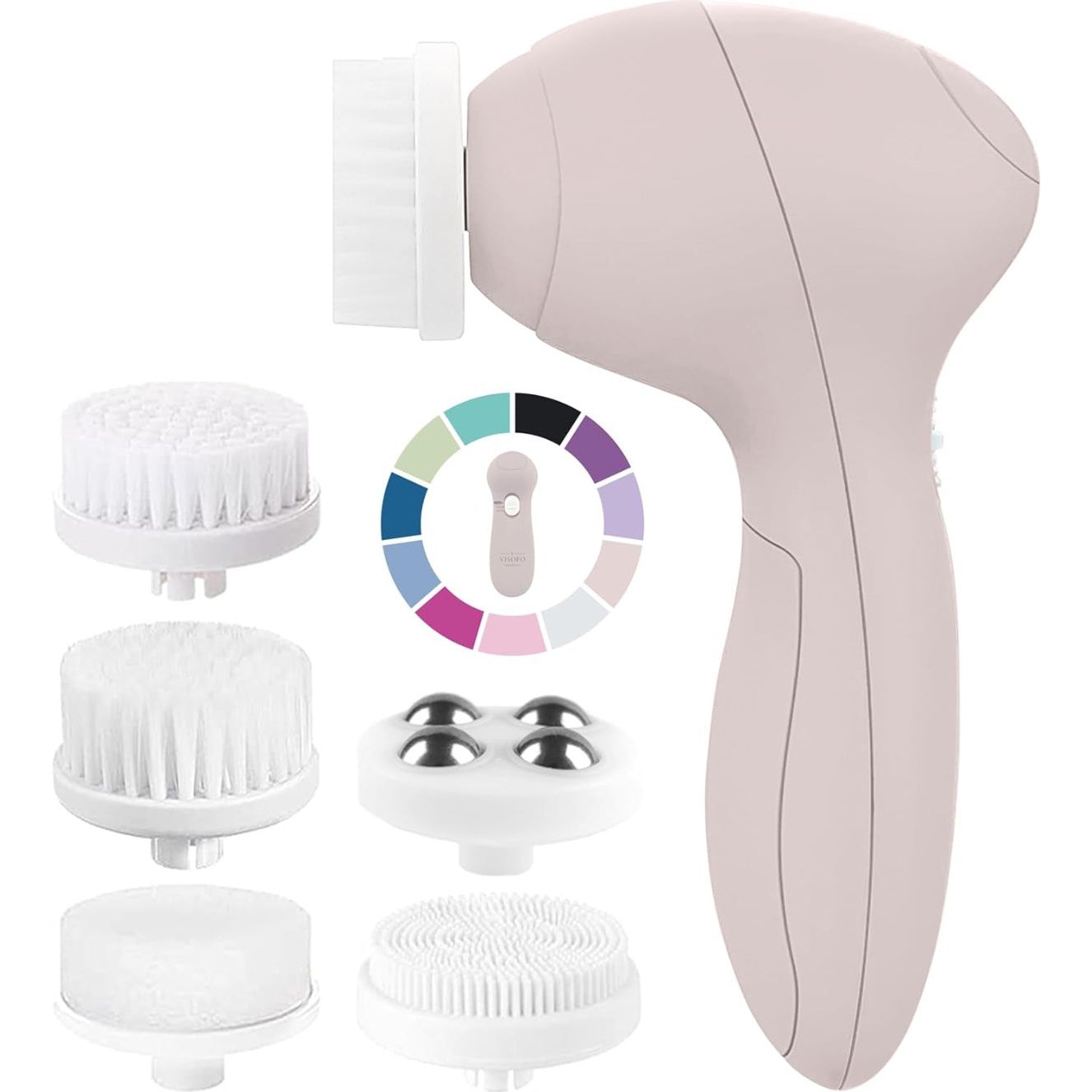 Face Scrubber | Facial Cleansing Brush Exfoliator Skin Care Products Beauty Products Powered Electric Wash Exfoliating Spin Cleanser Cleaning Scrub Including 7 Heads (Opal)