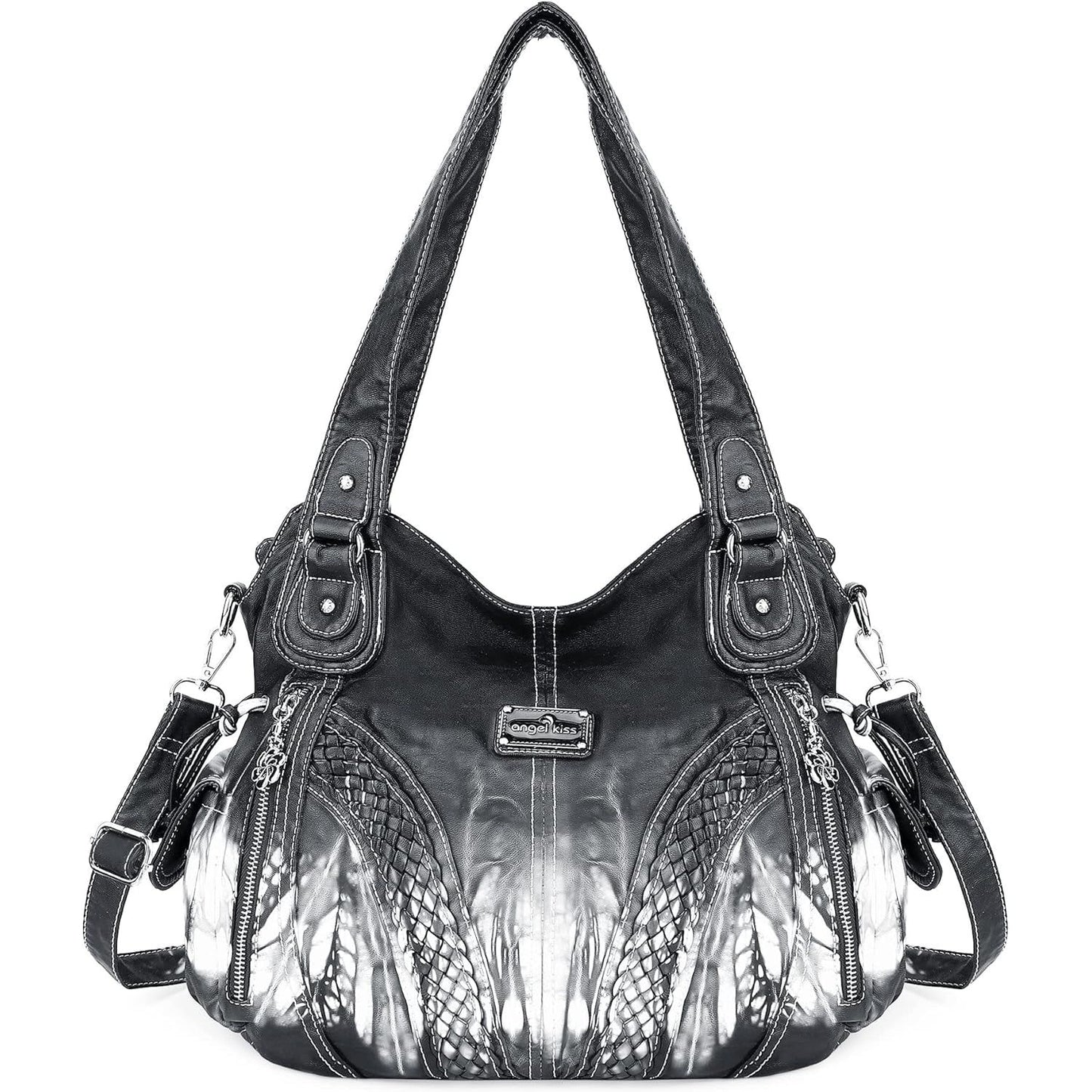 Purses and Handbags Women Fashion Tote Bag Shoulder Bags Top Handle Satchel Purses Washed Synthetic Leather Handbag