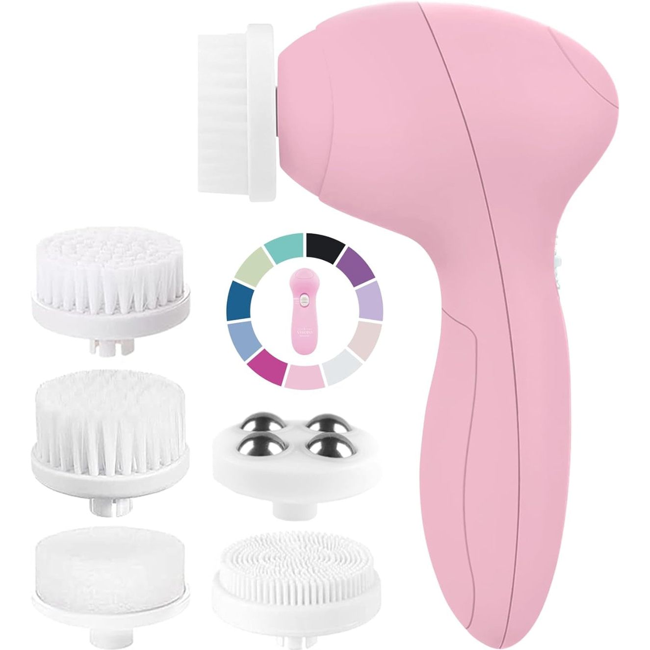 Face Scrubber | Facial Cleansing Brush Exfoliator Skin Care Products Beauty Products Powered Electric Wash Exfoliating Spin Cleanser Cleaning Scrub Including 7 Heads (Opal)