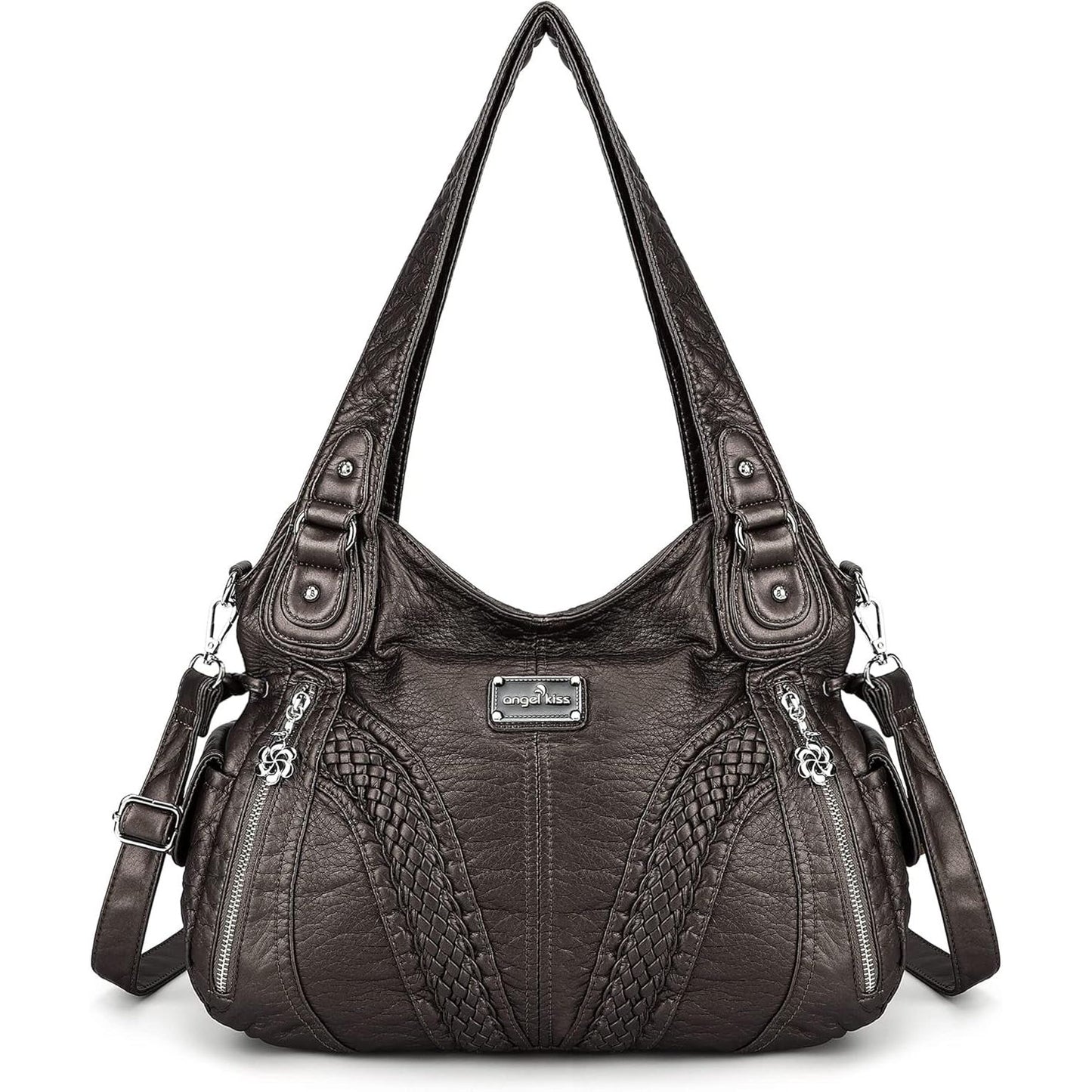Purses and Handbags Women Fashion Tote Bag Shoulder Bags Top Handle Satchel Purses Washed Synthetic Leather Handbag