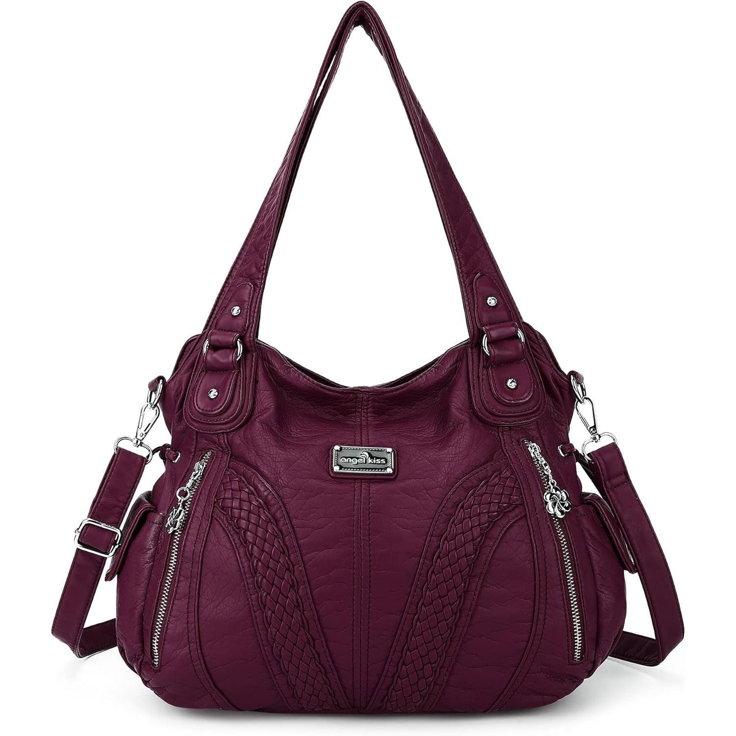 Purses and Handbags Women Fashion Tote Bag Shoulder Bags Top Handle Satchel Purses Washed Synthetic Leather Handbag