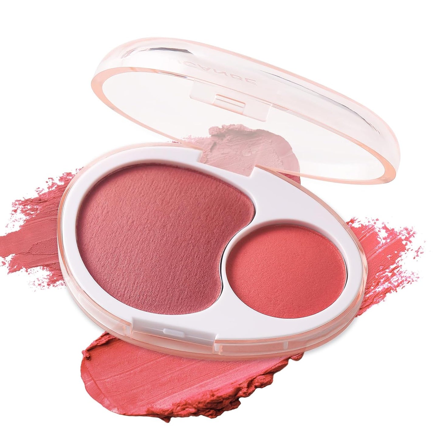 Cream Dual Blush for Cheeks: Lightweight Buildable Highlighter and Blush Palette - Smooth Natural Makeup Blush - Long-Lasting All-Day Face Contour Blush(01#Lemonade)