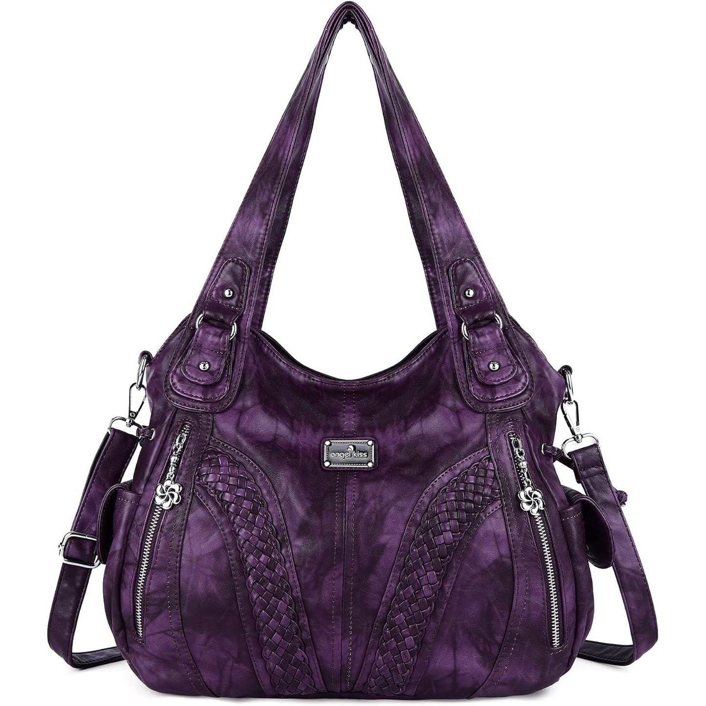 Purses and Handbags Women Fashion Tote Bag Shoulder Bags Top Handle Satchel Purses Washed Synthetic Leather Handbag