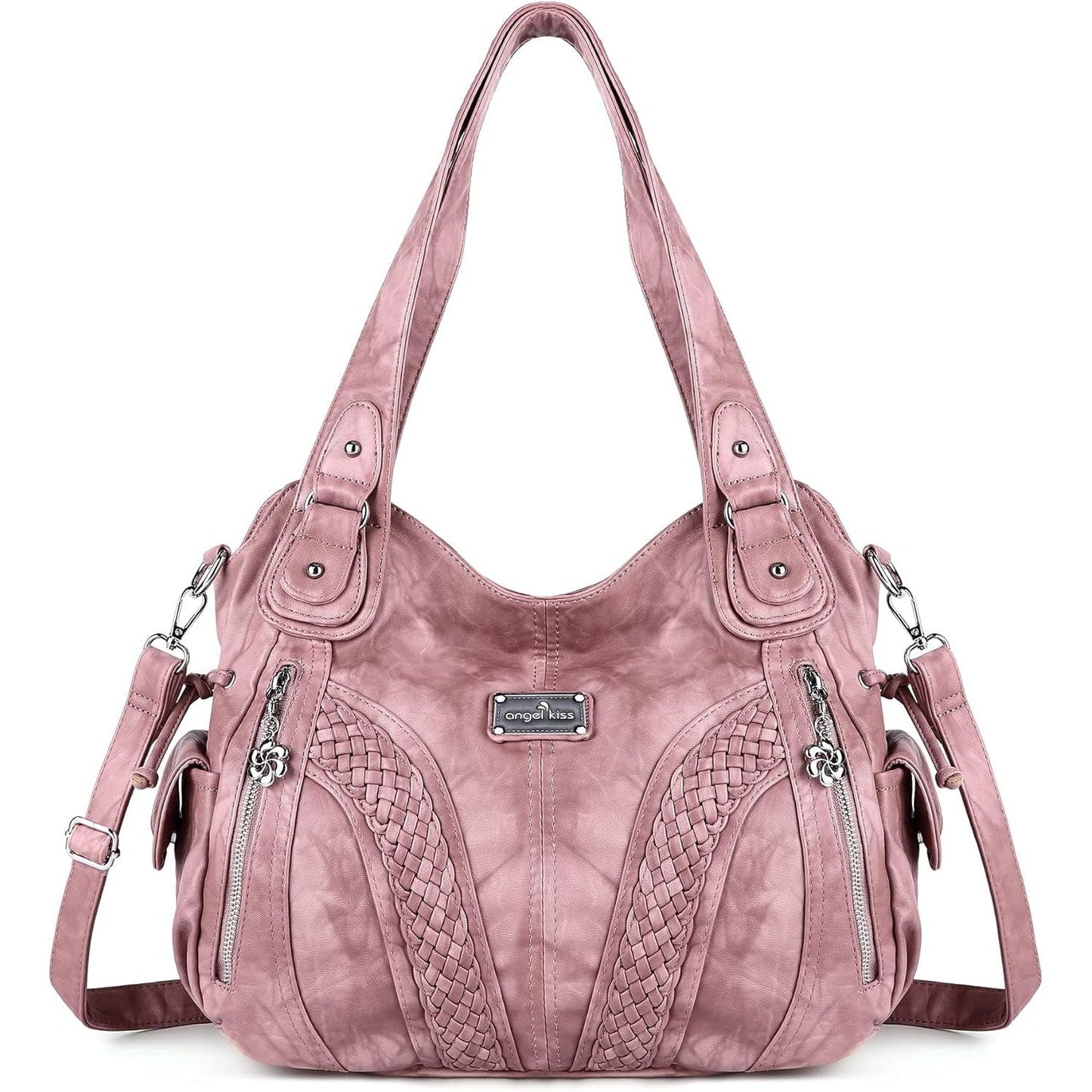 Purses and Handbags Women Fashion Tote Bag Shoulder Bags Top Handle Satchel Purses Washed Synthetic Leather Handbag