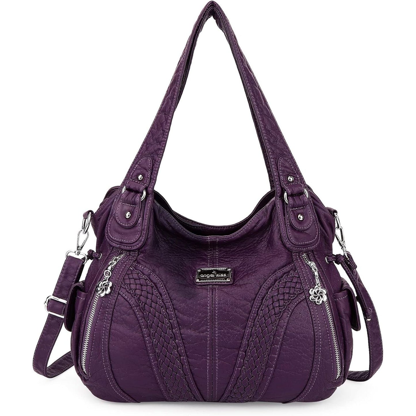 Purses and Handbags Women Fashion Tote Bag Shoulder Bags Top Handle Satchel Purses Washed Synthetic Leather Handbag