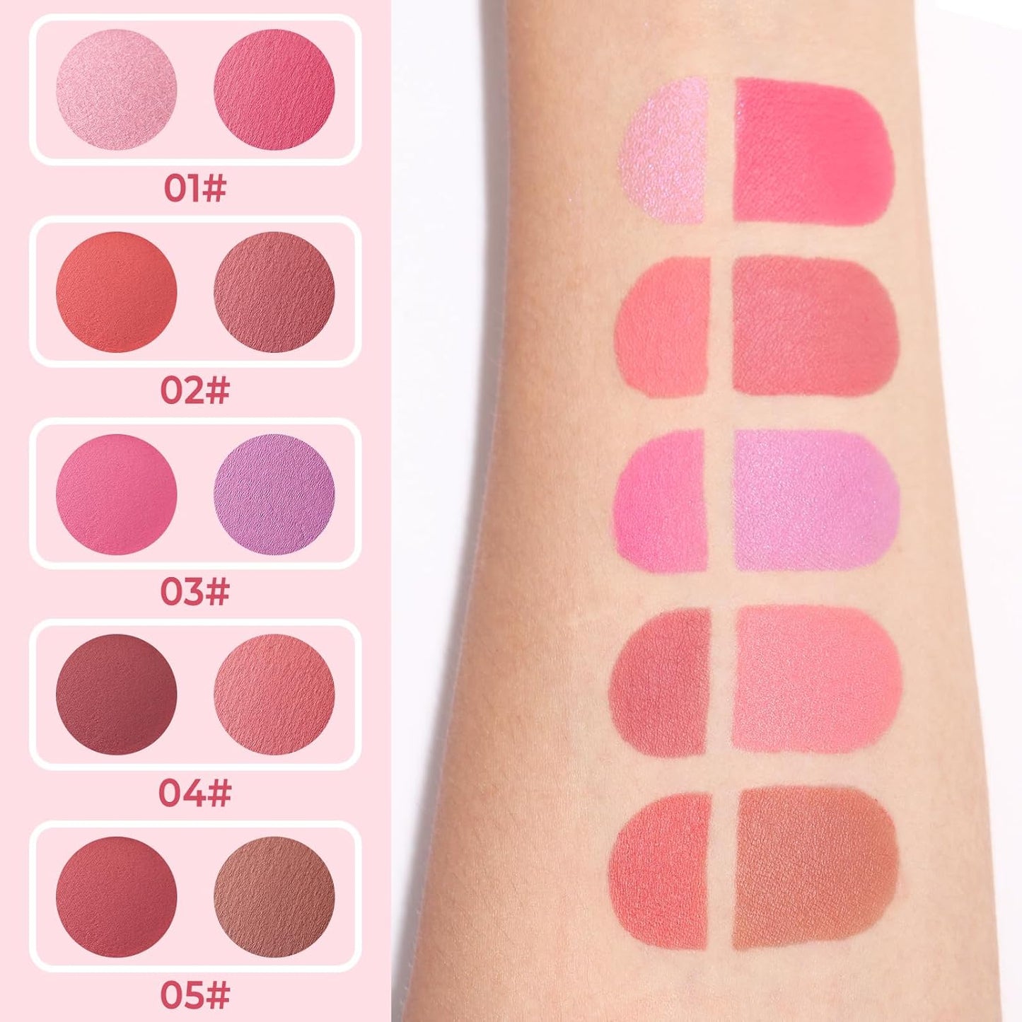 Cream Dual Blush for Cheeks: Lightweight Buildable Highlighter and Blush Palette - Smooth Natural Makeup Blush - Long-Lasting All-Day Face Contour Blush(01#Lemonade)