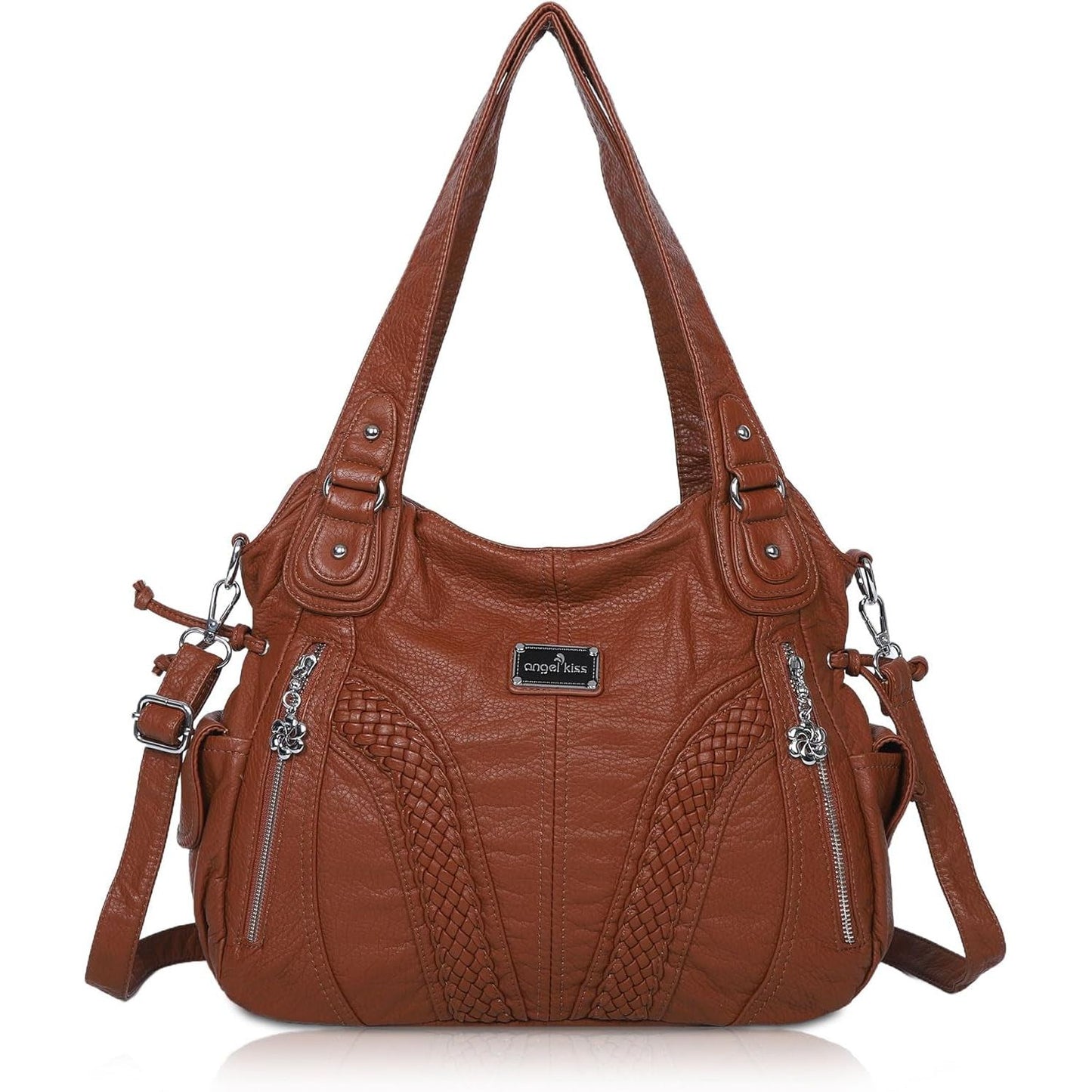Purses and Handbags Women Fashion Tote Bag Shoulder Bags Top Handle Satchel Purses Washed Synthetic Leather Handbag