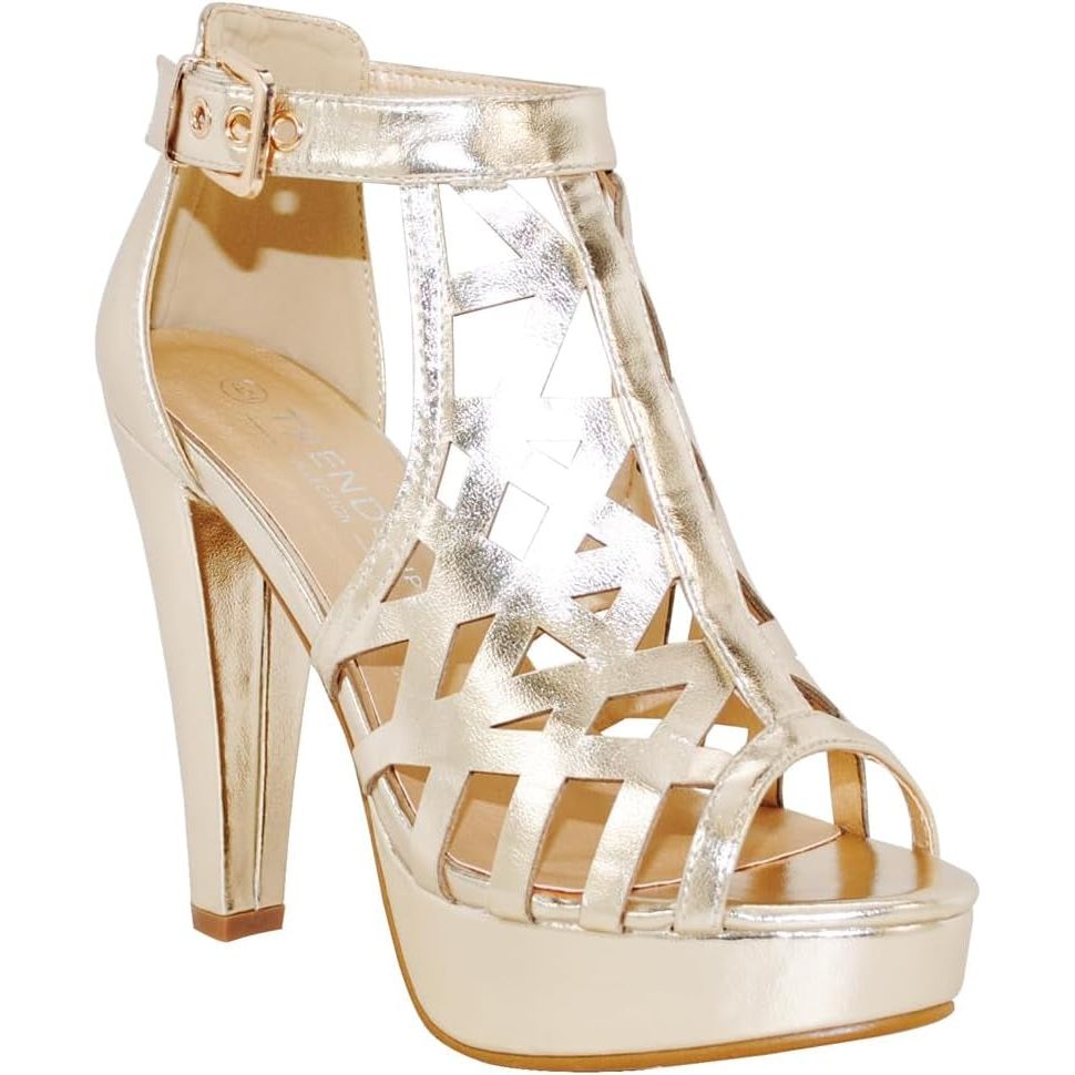 Open Toe Ankle Strap Sandal – Western Bootie Stacked Heel Open Toe Cutout Shoes
