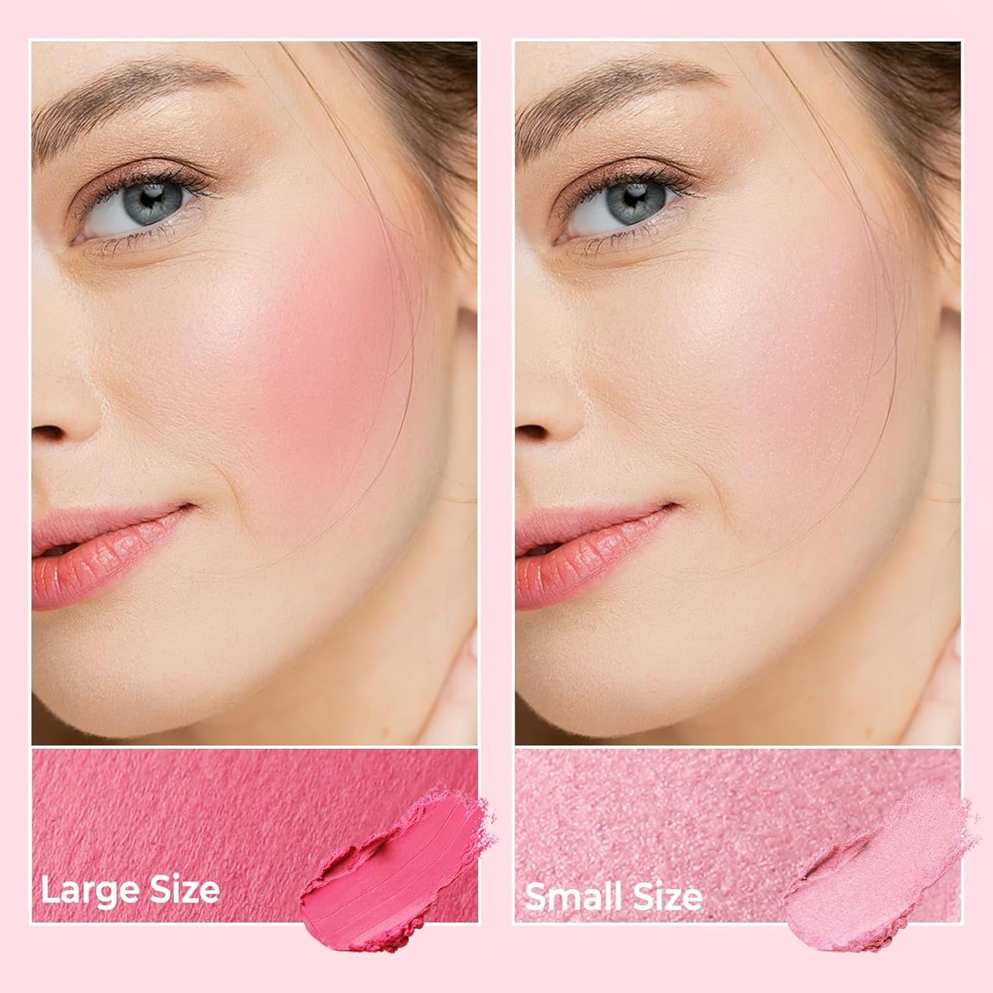 Cream Dual Blush for Cheeks: Lightweight Buildable Highlighter and Blush Palette - Smooth Natural Makeup Blush - Long-Lasting All-Day Face Contour Blush(01#Lemonade)