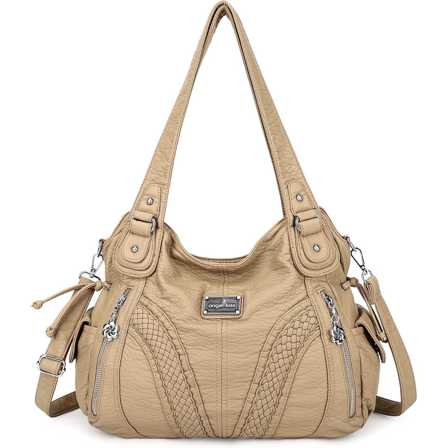 Purses and Handbags Women Fashion Tote Bag Shoulder Bags Top Handle Satchel Purses Washed Synthetic Leather Handbag