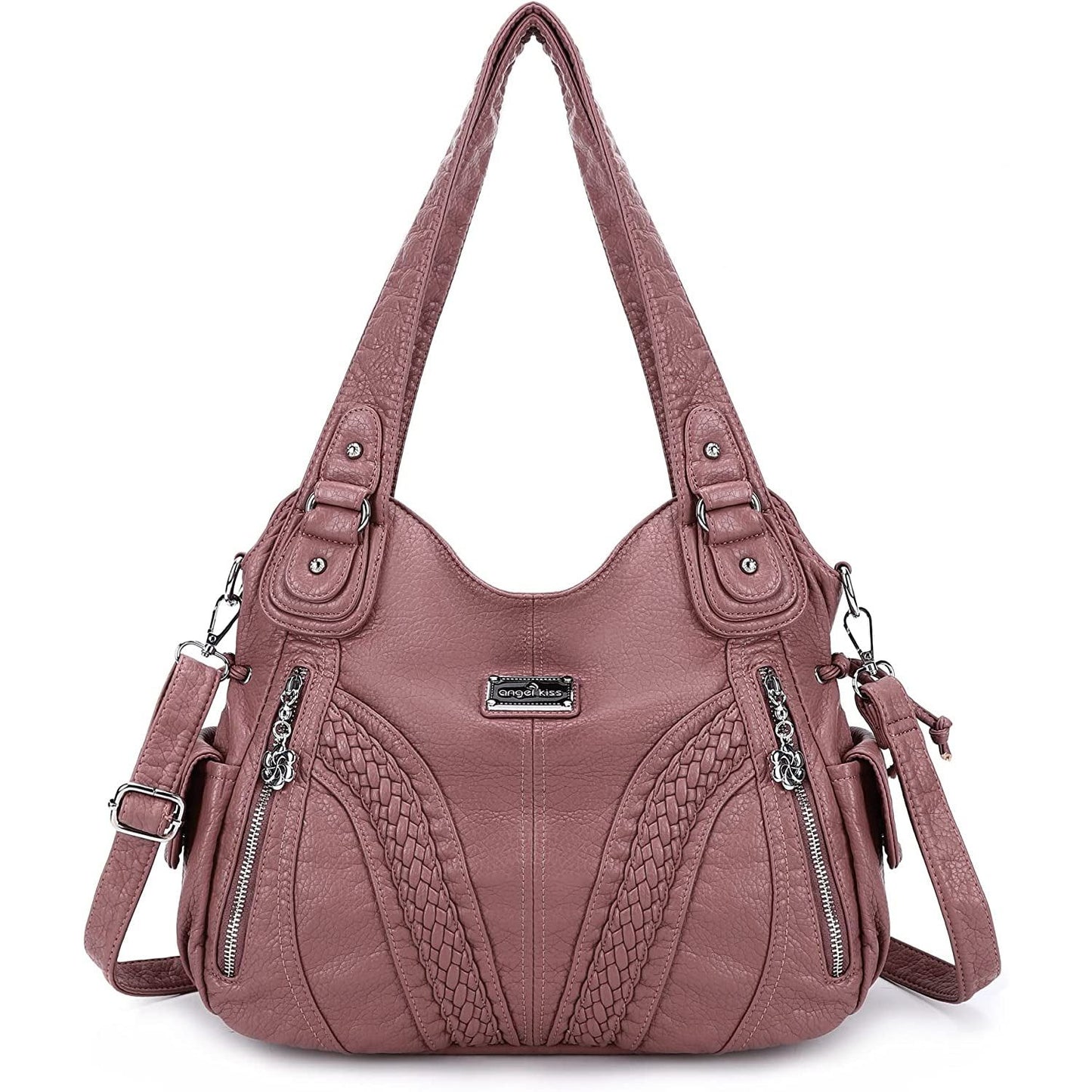Purses and Handbags Women Fashion Tote Bag Shoulder Bags Top Handle Satchel Purses Washed Synthetic Leather Handbag