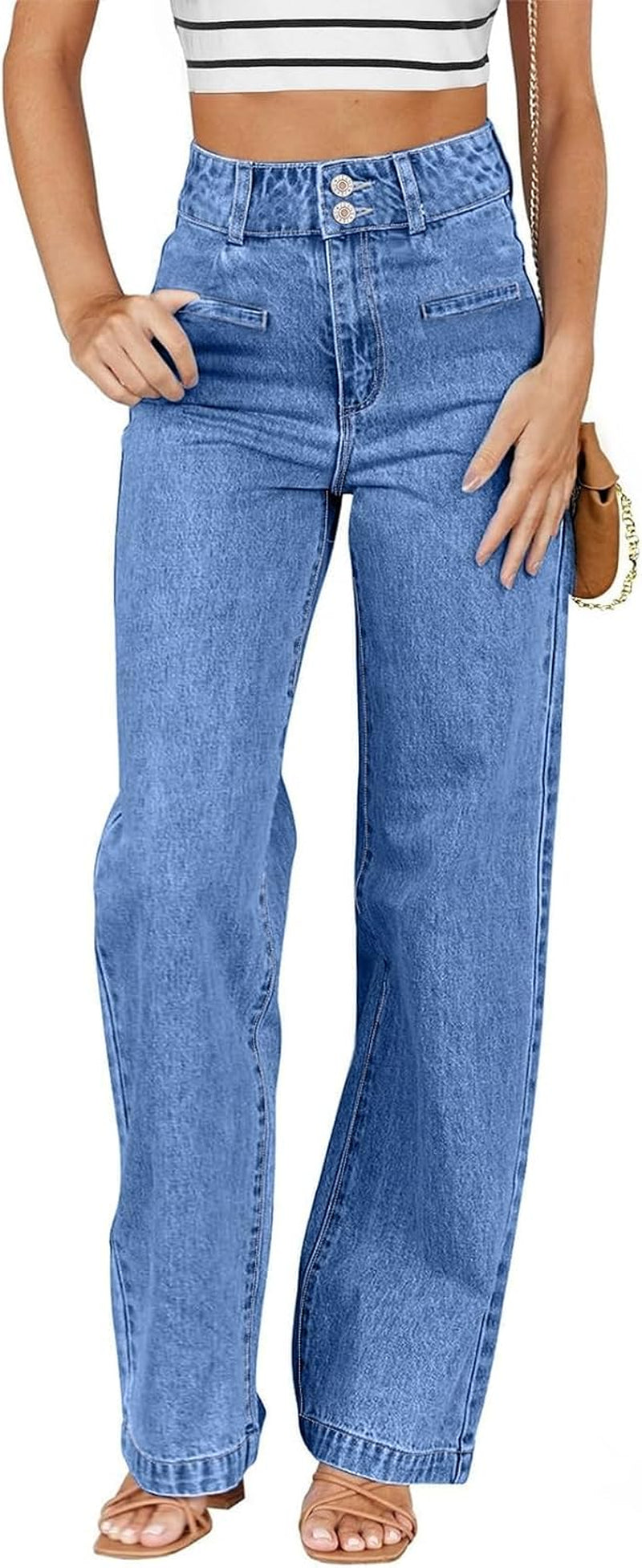 Women’s High-Waisted Straight-Leg Stretch Jeans