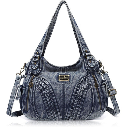 Purses and Handbags Women Fashion Tote Bag Shoulder Bags Top Handle Satchel Purses Washed Synthetic Leather Handbag