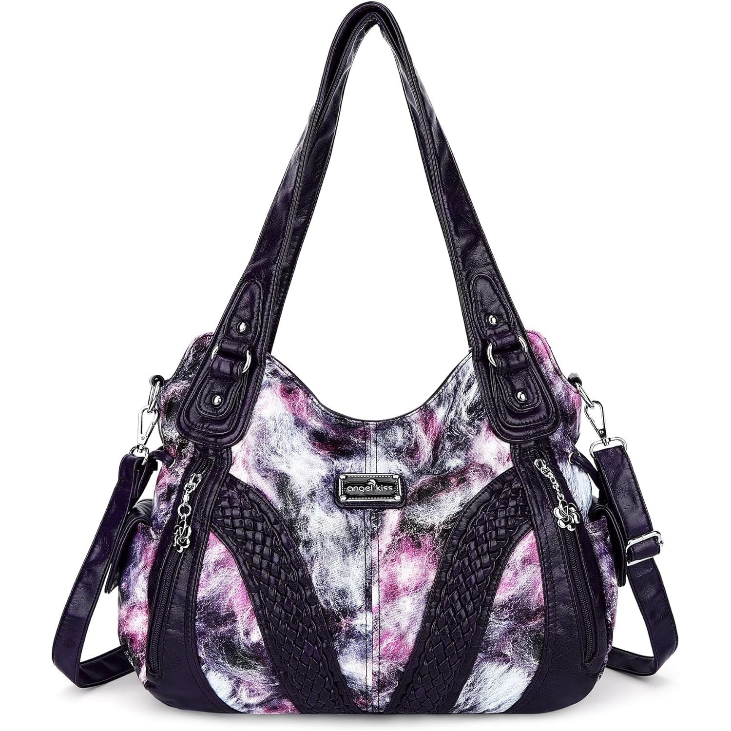 Purses and Handbags Women Fashion Tote Bag Shoulder Bags Top Handle Satchel Purses Washed Synthetic Leather Handbag