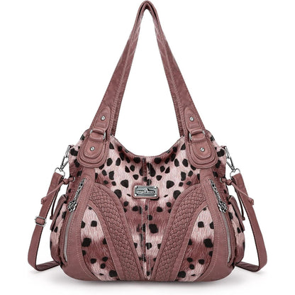 Purses and Handbags Women Fashion Tote Bag Shoulder Bags Top Handle Satchel Purses Washed Synthetic Leather Handbag