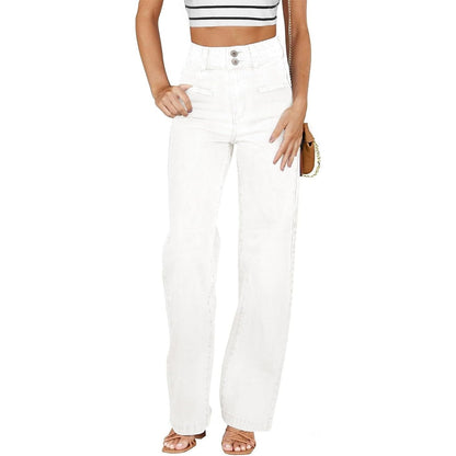 Women’s High-Waisted Straight-Leg Stretch Jeans