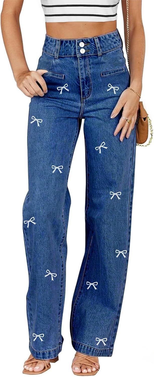 Women’s High-Waisted Straight-Leg Stretch Jeans