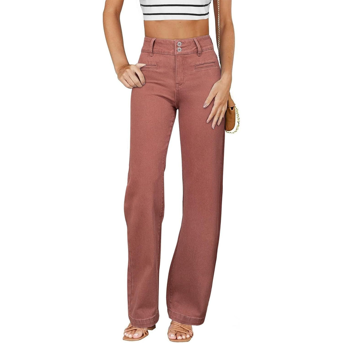 Women’s High-Waisted Straight-Leg Stretch Jeans