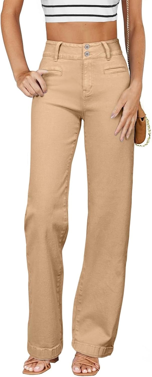 Women’s High-Waisted Straight-Leg Stretch Jeans