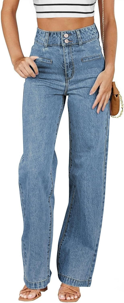 Women’s High-Waisted Straight-Leg Stretch Jeans
