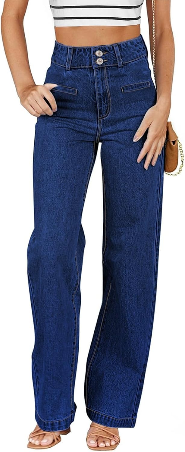Women’s High-Waisted Straight-Leg Stretch Jeans