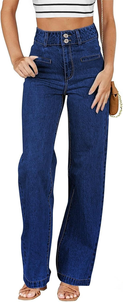 Women’s High-Waisted Straight-Leg Stretch Jeans
