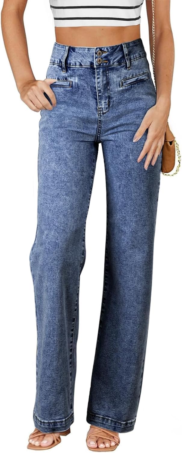 Women’s High-Waisted Straight-Leg Stretch Jeans