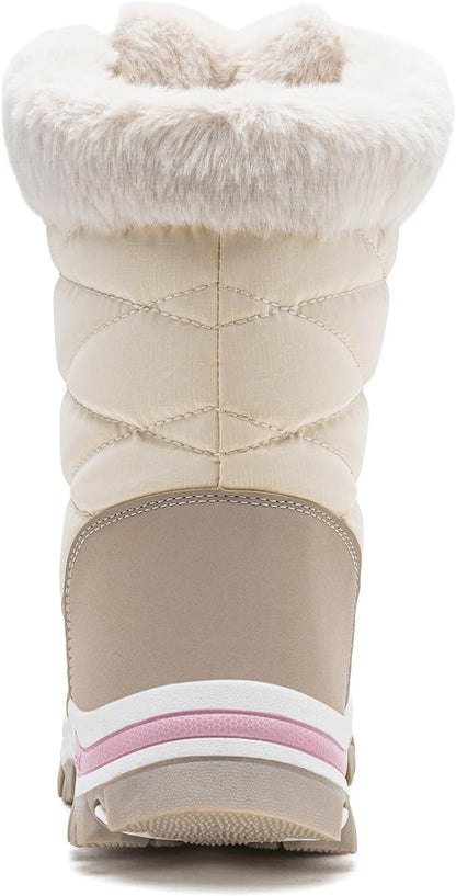 Stylish Women's Waterproof Winter Snow Boots - Lightweight, Warm, and Faux Fur Lined Mid-Calf Booties