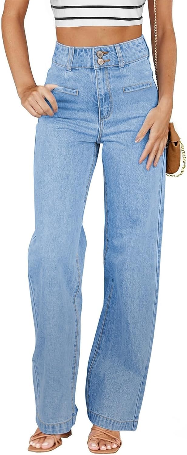 Women’s High-Waisted Straight-Leg Stretch Jeans