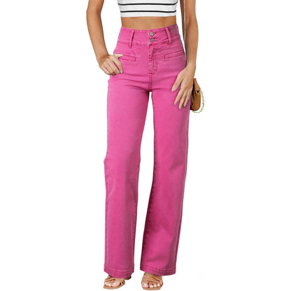 Women’s High-Waisted Straight-Leg Stretch Jeans