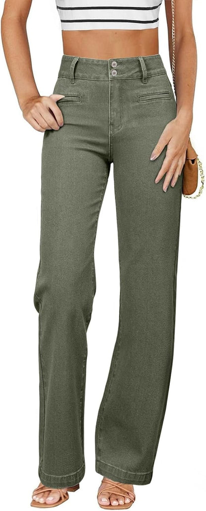 Women’s High-Waisted Straight-Leg Stretch Jeans
