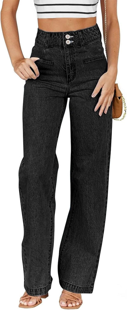 Women’s High-Waisted Straight-Leg Stretch Jeans