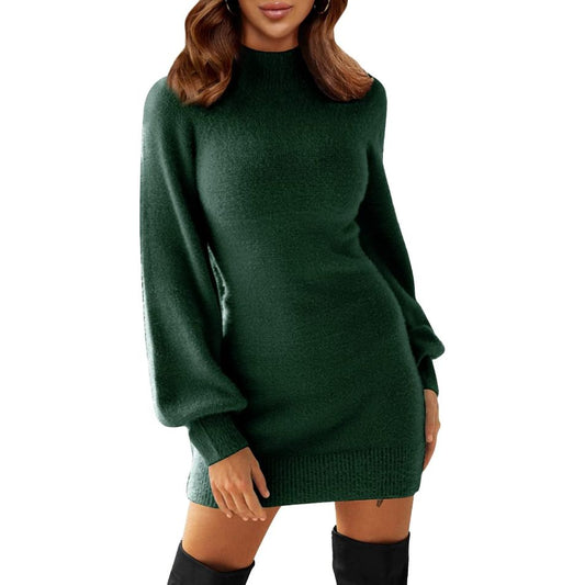 Women Fall Long Sleeve Sweater Dresses Winter Bodycon Mini Dress