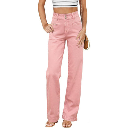 Women’s High-Waisted Straight-Leg Stretch Jeans