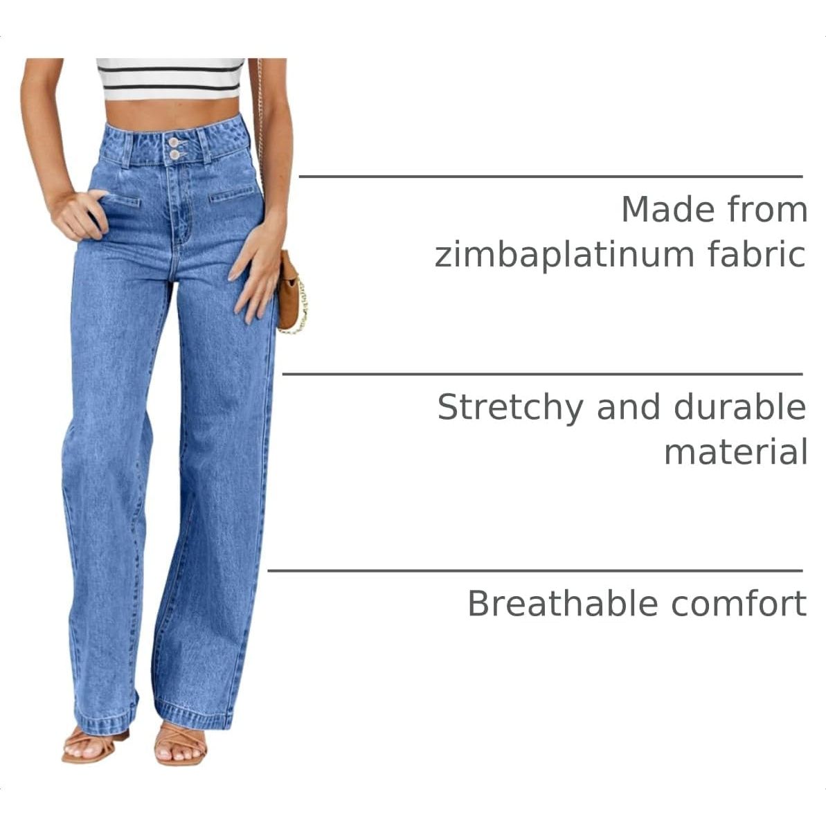 Women’s High-Waisted Straight-Leg Stretch Jeans