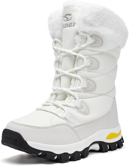 Stylish Women's Waterproof Winter Snow Boots - Lightweight, Warm, and Faux Fur Lined Mid-Calf Booties