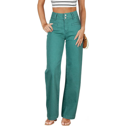 Women’s High-Waisted Straight-Leg Stretch Jeans