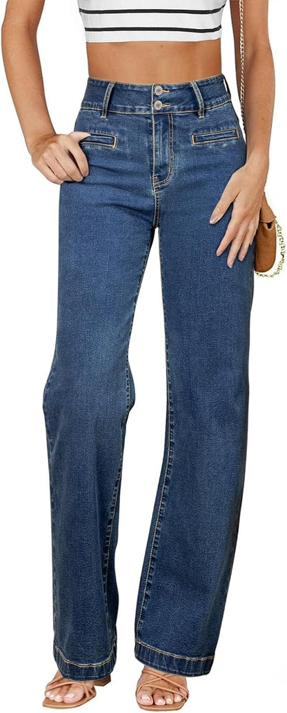 Women’s High-Waisted Straight-Leg Stretch Jeans