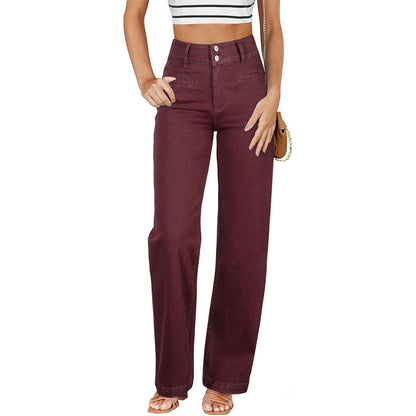 Women’s High-Waisted Straight-Leg Stretch Jeans