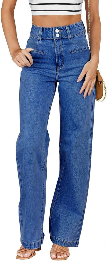 Women’s High-Waisted Straight-Leg Stretch Jeans