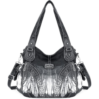 Purses and Handbags Women Fashion Tote Bag Shoulder Bags Top Handle Satchel Purses Washed Synthetic Leather Handbag