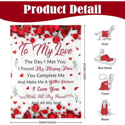 Valentines Day Gifts for Her - Gifts for Her Wife Girlfriend - to My Love Blanket - Anniversary Romantic Gift for Women - I Love You Gift for Her - Wife Girlfriend Birthday Present Ideas - 50"X60"