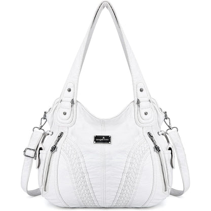 Purses and Handbags Women Fashion Tote Bag Shoulder Bags Top Handle Satchel Purses Washed Synthetic Leather Handbag