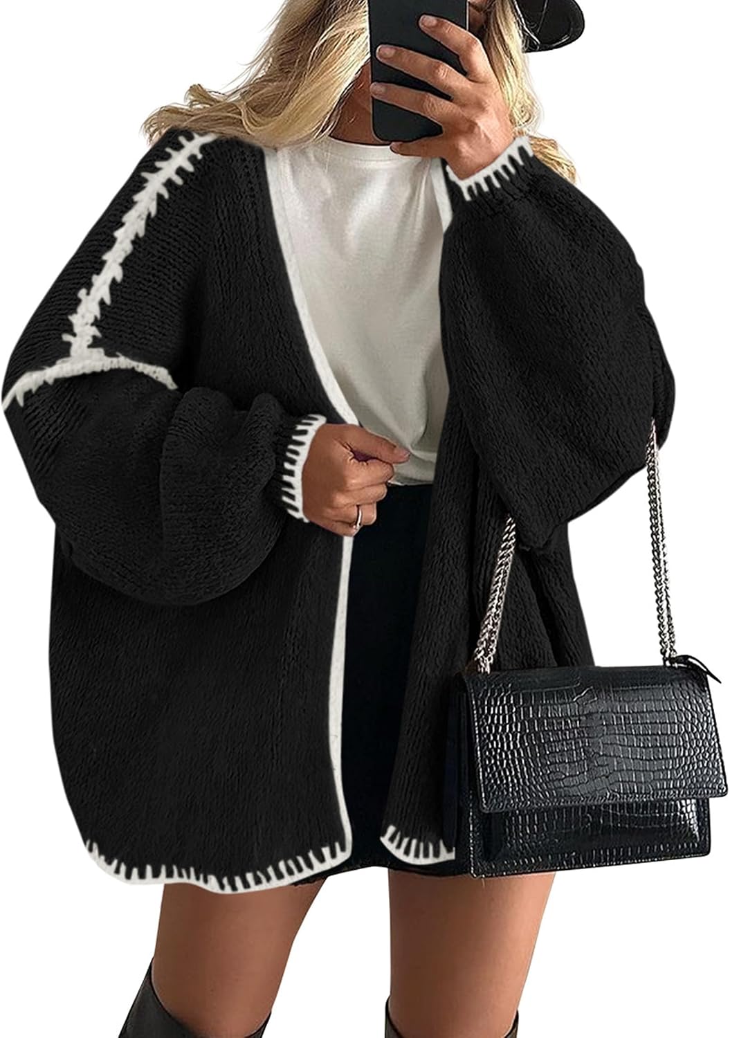 Chic and Cozy Womens Open Front Oversized Cardigan Sweater for Effortless Style